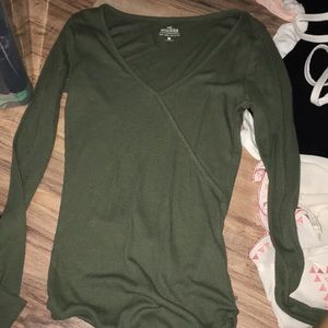 Green long sleeve body suit